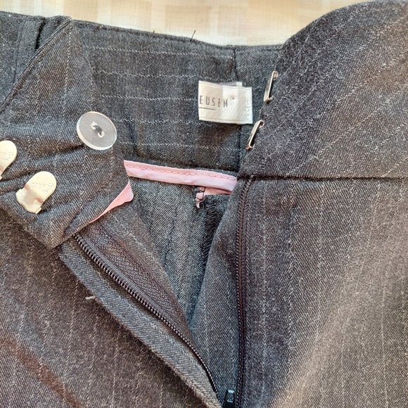 Van Heusen Gray Business PinStripe Stretchy Pants Blazer Suit Set, Sz S - Picture 10 of 12